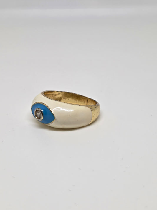 Enamelled Evil Eye Ring