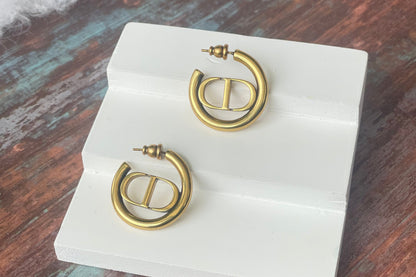 Gold Finish Minimal HoopsStudio6Jewels