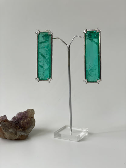 Unique Cut Elongated Doublet Earrings