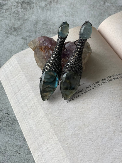 Gold Finish Vibrant Doublet and Zircon Studded Earrings
