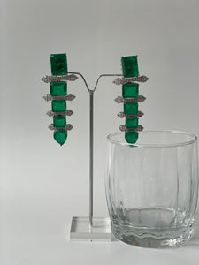 Green Doublet and Zircon EarringsStudio6Jewels