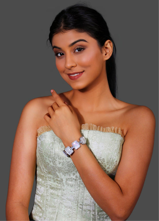 Synthetic Opal and Zircon Bracelet
