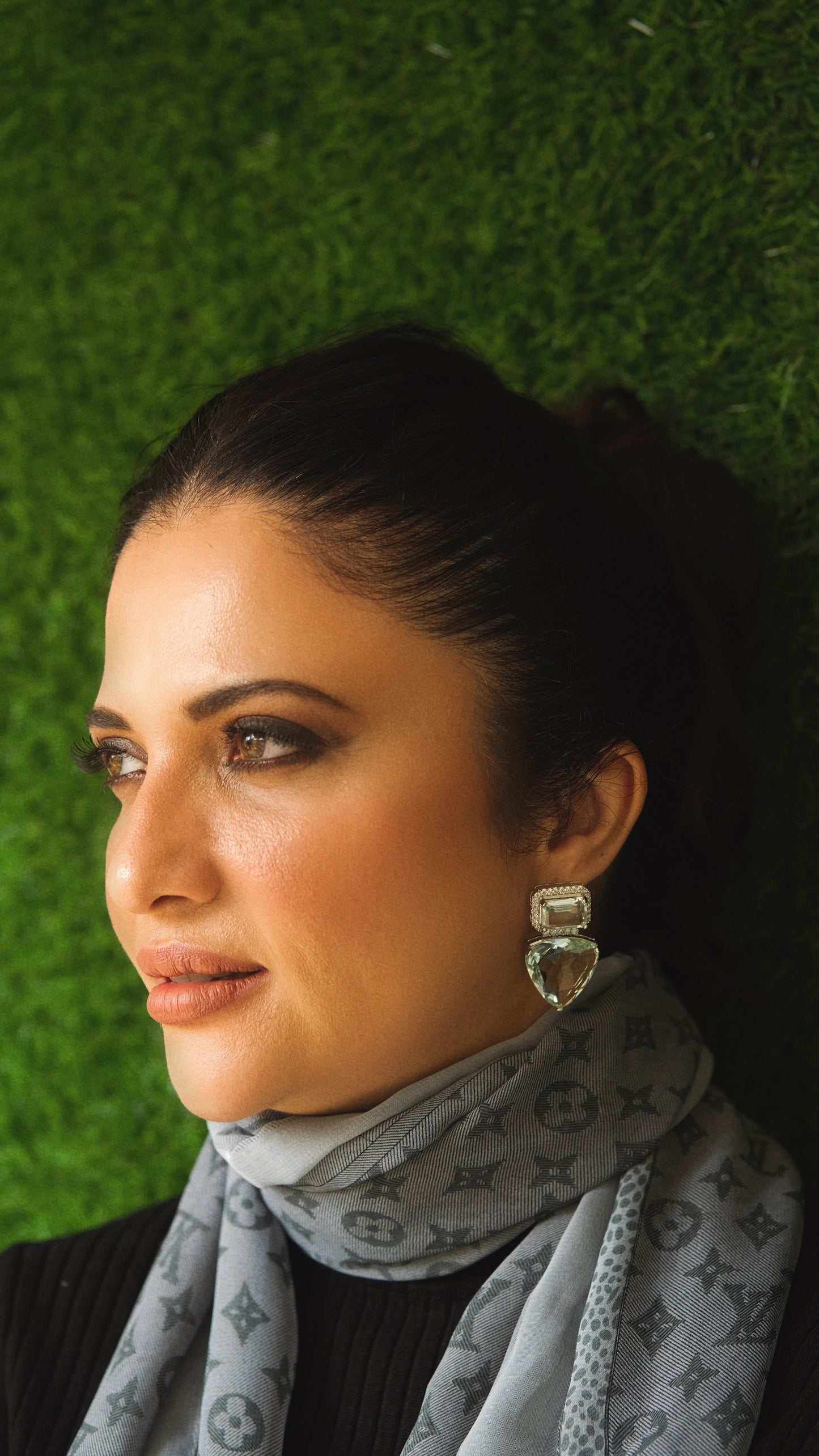 Crystal Doublet Earrings with Zircon