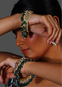 Kundan Openable Bangle Set with Beads and Pearls