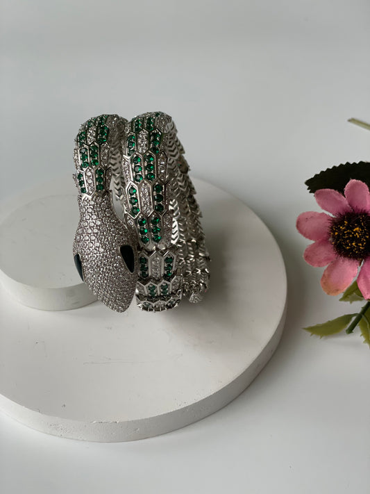 Zircon Studded Snake Wrap Bracelet