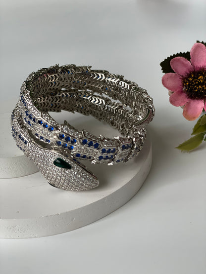 Zircon Studded Snake Wrap Bracelet
