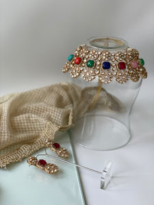 Kundan Necklace Set with Multicolored StonesStudio6Jewels