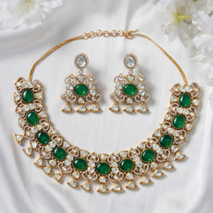 Kundan and Oval Emerald Ethnic Choker SetStudio6Jewels