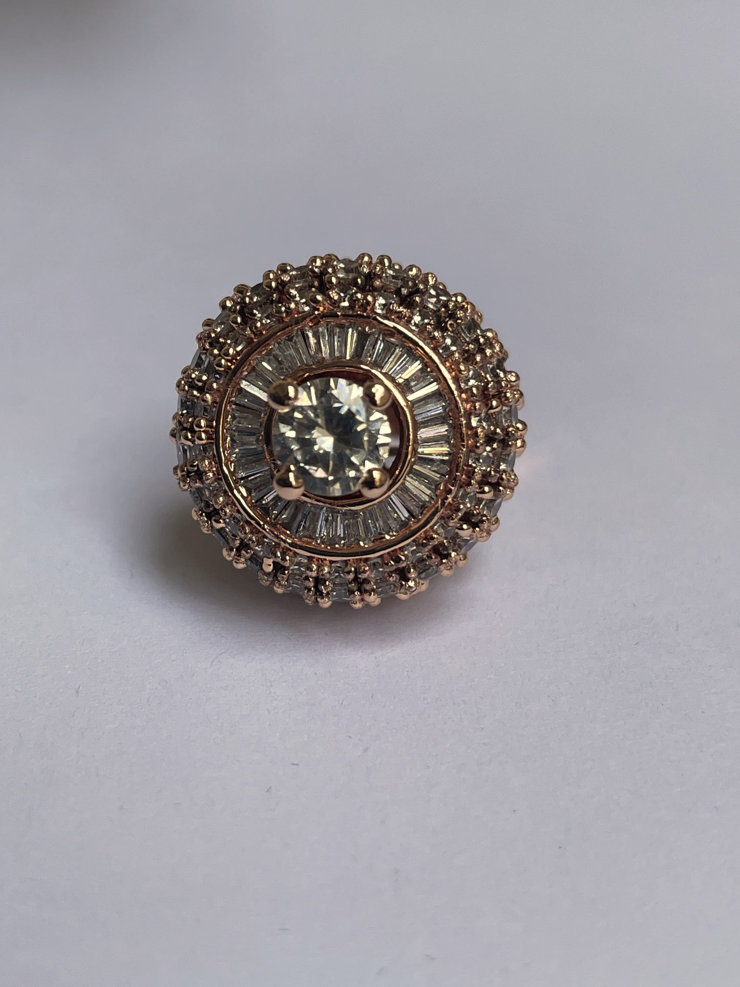 Rose Gold Ring with Solitaire Zircon