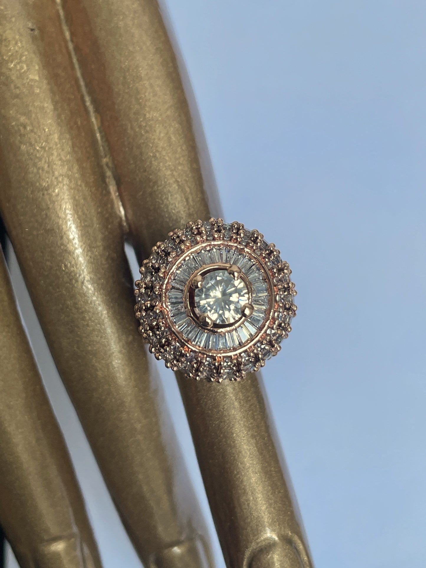 Rose Gold Ring with Solitaire Zircon