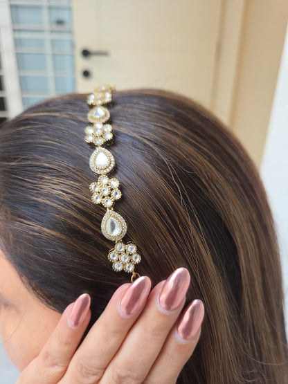 Kundan Teardrop Bloom Headband