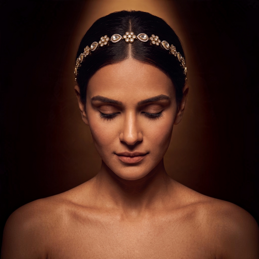 Kundan Teardrop Bloom Headband