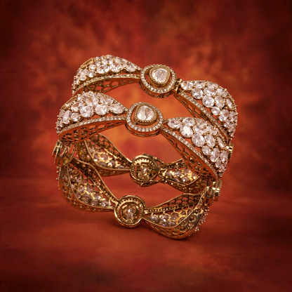 Polki Studded Statement Bangle Set
