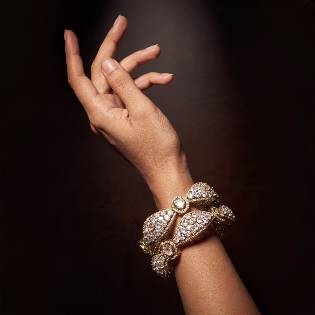 Polki Studded Statement Bangle Set