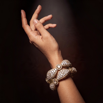 Polki Studded Statement Bangle Set
