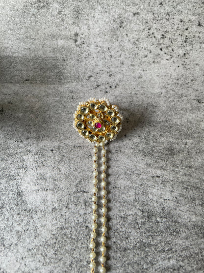 Pearl Accented Kundan Hand Harness