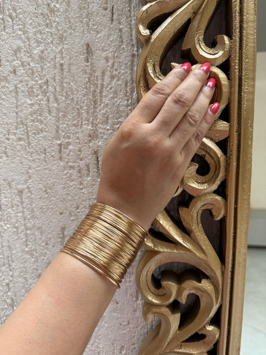 Spiral Gold Wire Cuff Bangle