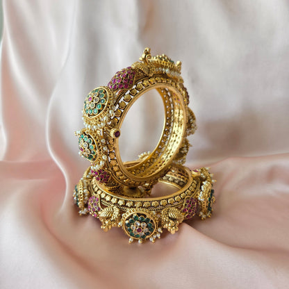 Multicolour Kundan Regal Traditional Bangle