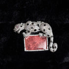 Crystal Studded Panther Brooch