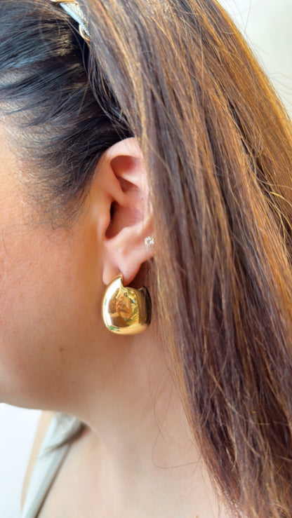 Model Wearing Gold Plated Stud Earrings By Studio6jewels