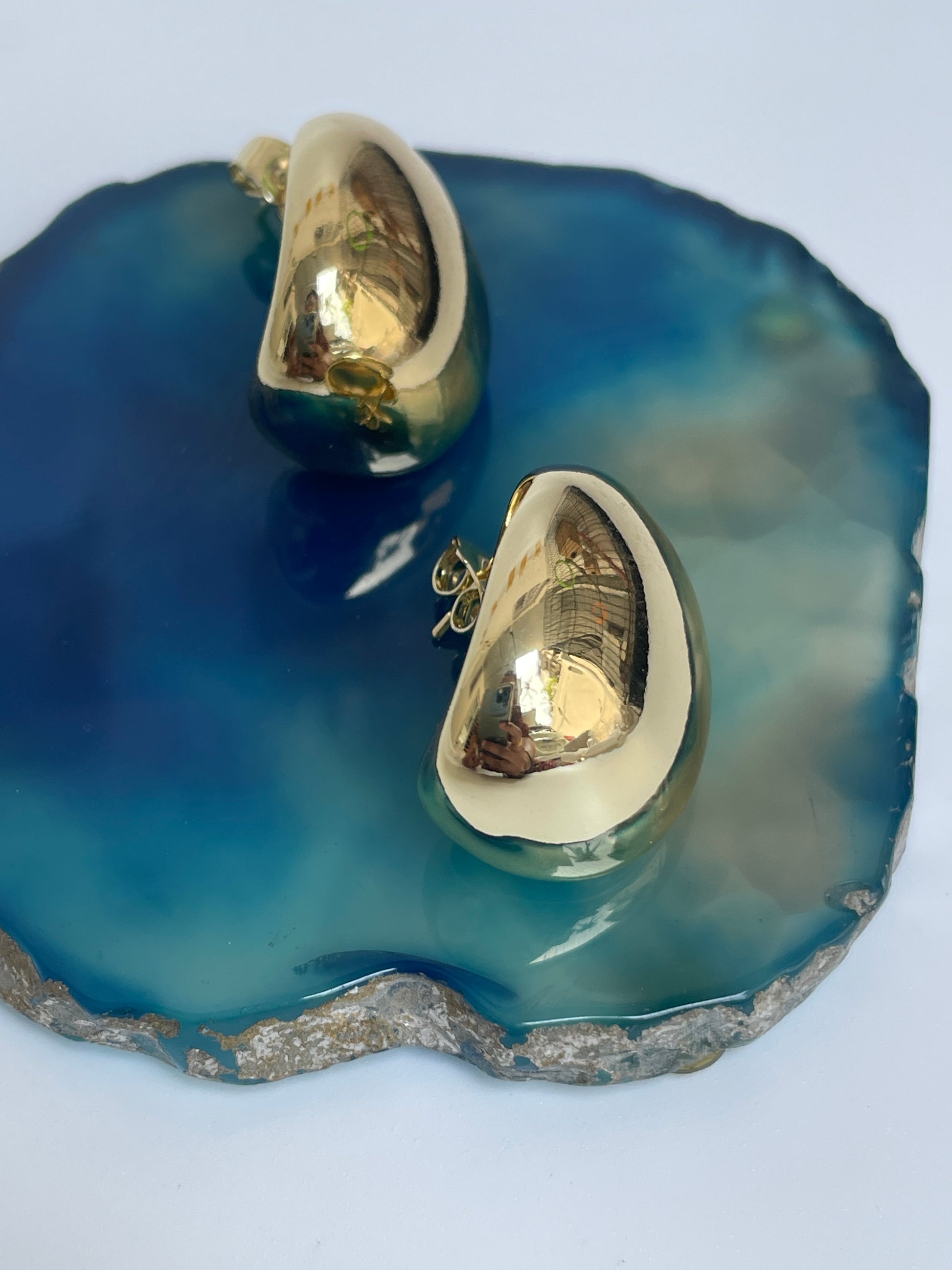 Close Up Creative Image shot of Gold Plated Stud Earring by studio6jewels