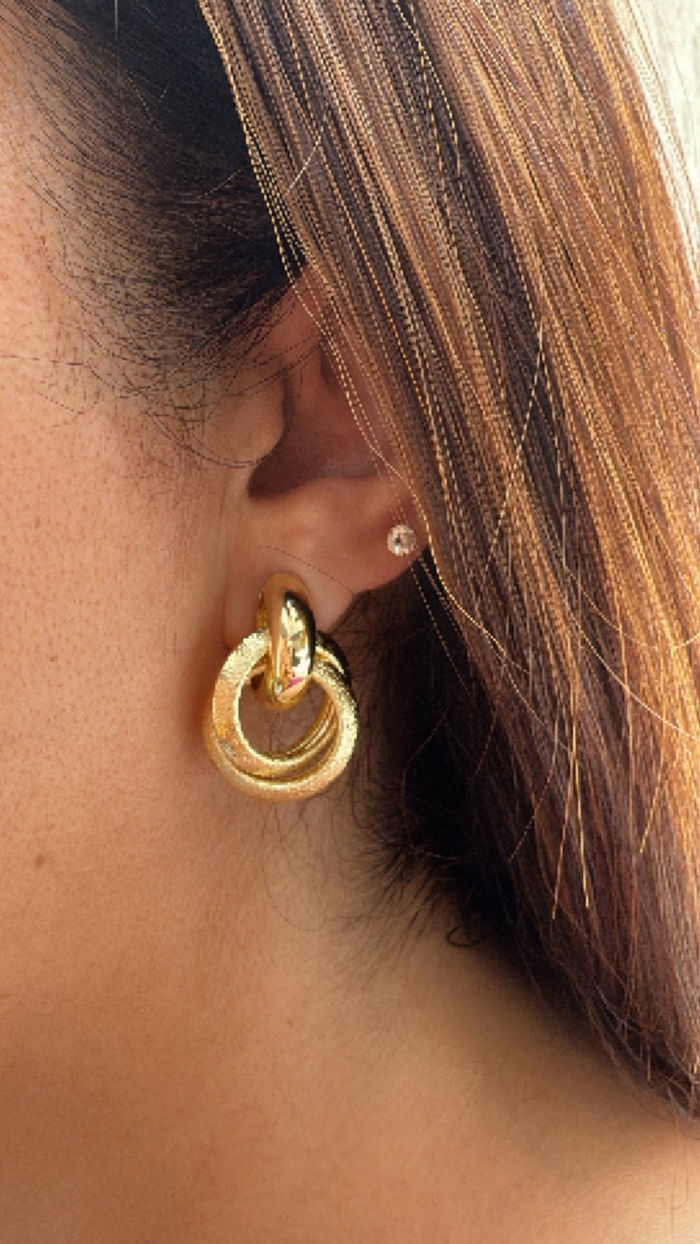 Gold Finished Interloop Studs