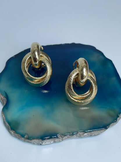 Gold Finished Interloop Studs