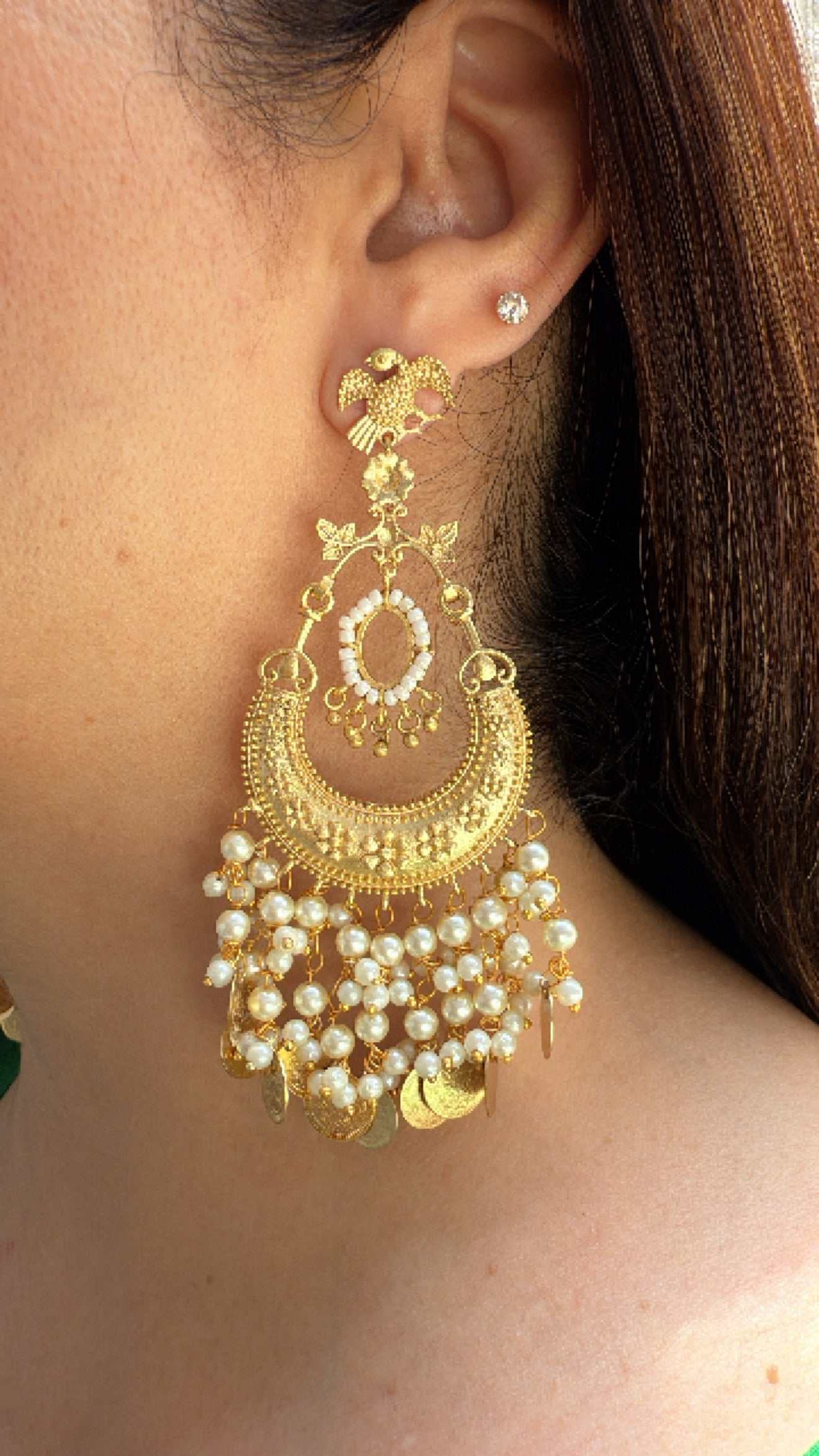 Antique Carved Gold Chaandbaalis