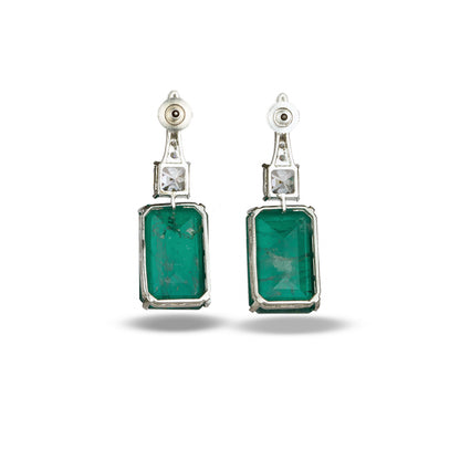Vibrant Green Zircon Accented Earrings