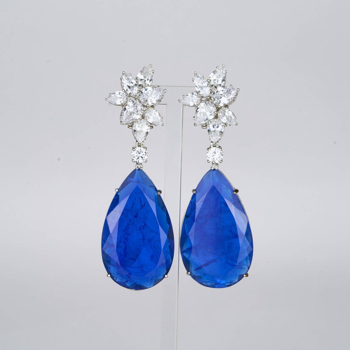 Deep Blue Zircon Danglers