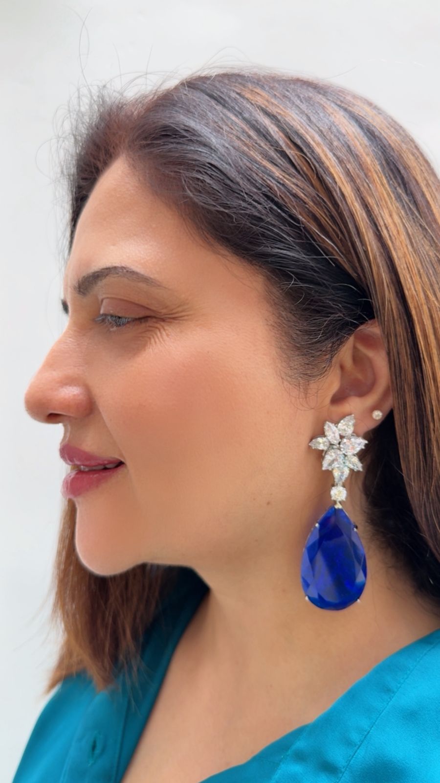 Deep Blue Zircon Danglers