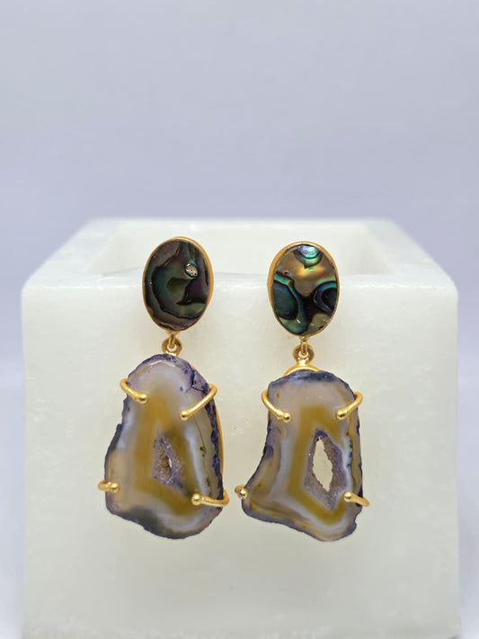Abalone & Agate Drop Earrings