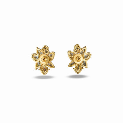 Floral Yellow Zircon Crystal Studs