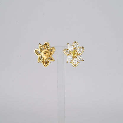 Floral Yellow Zircon Crystal Studs