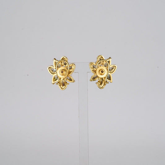Floral Yellow Zircon Crystal Studs