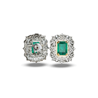 Two Tone Emerald Zircon Studs
