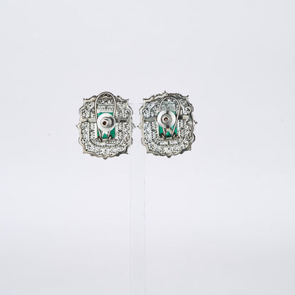 Two Tone Emerald Zircon Studs