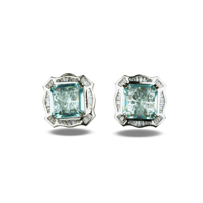 Aqua Crystal Zircon Studs