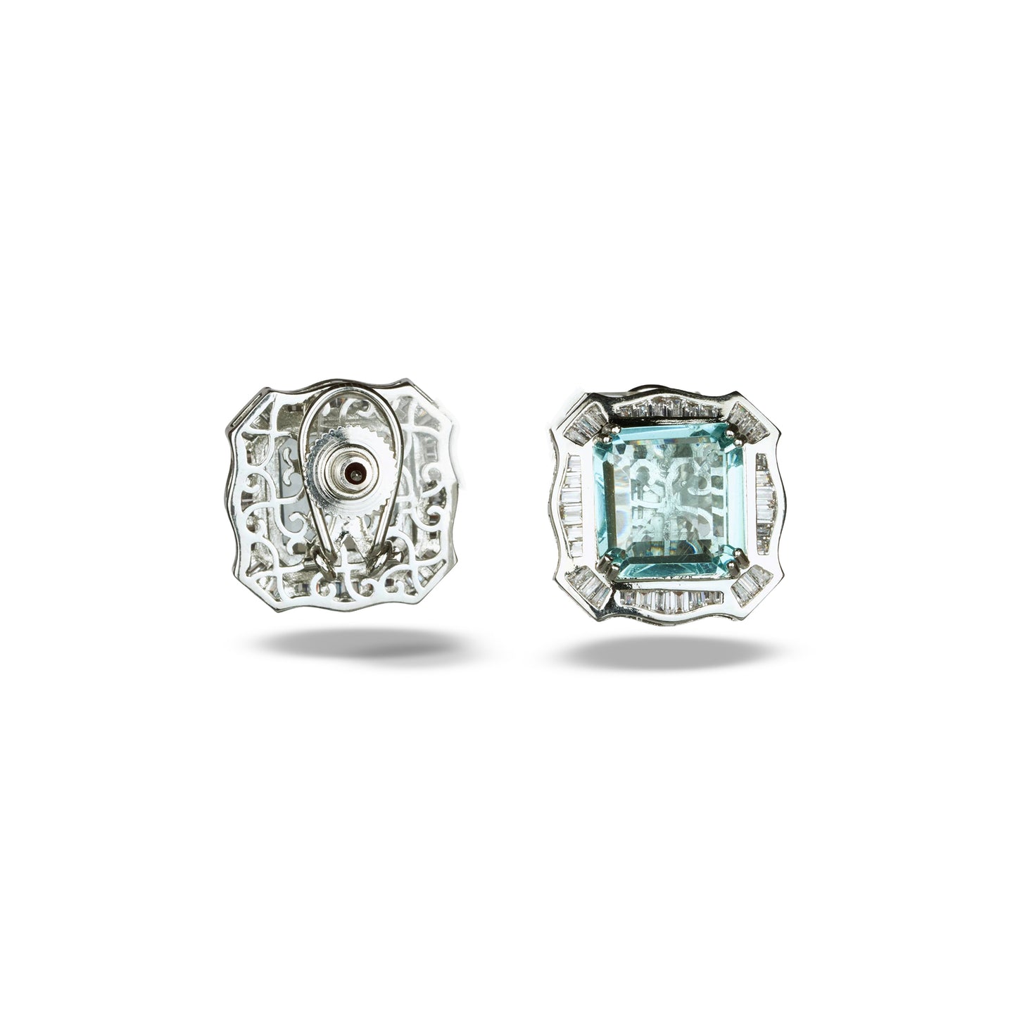 Aqua Crystal Zircon Studs
