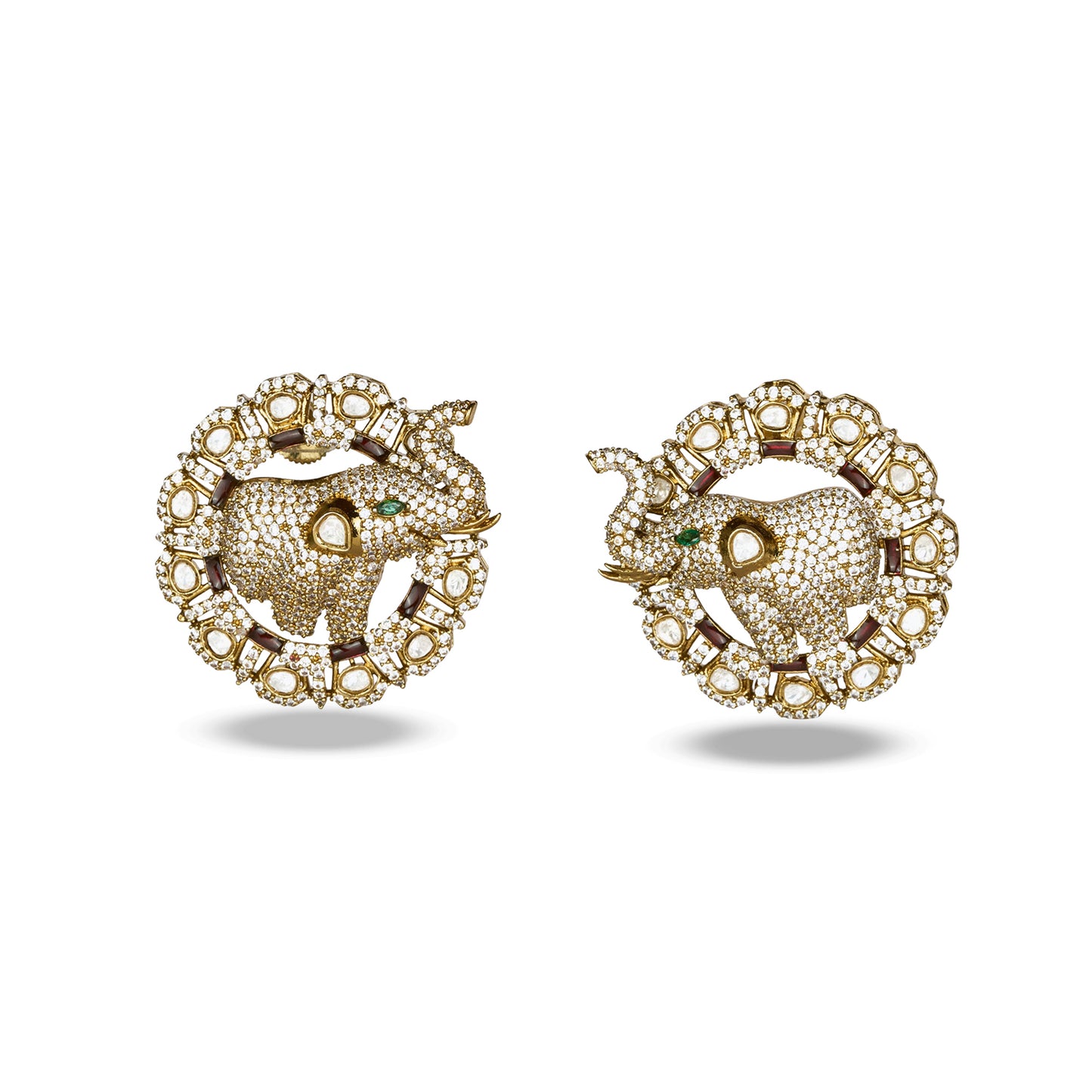 Zircon Studded Elephant Motif Studs