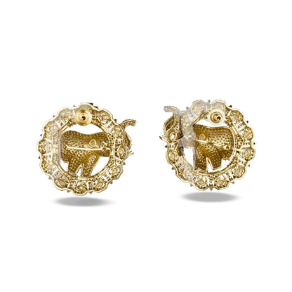 Zircon Studded Elephant Motif Studs