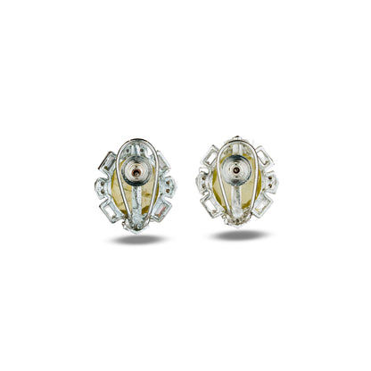 Lemon Yellow Stone Crystal Halo Studs