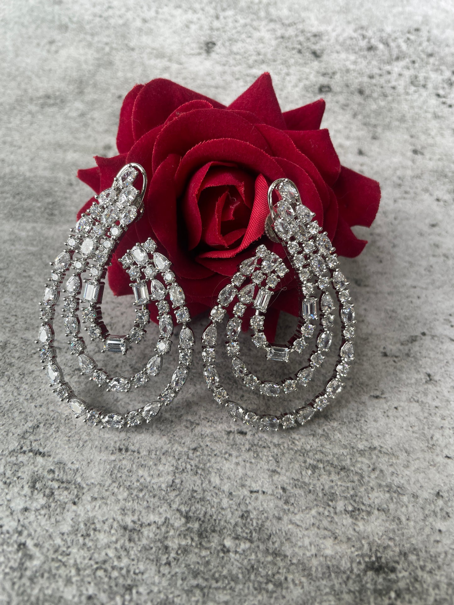 Zircon Studded Classic Layered Earrings