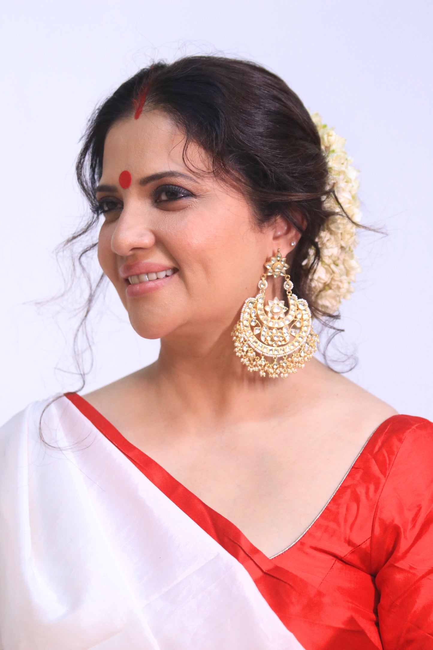 Gold Plated Ahmedabadi Pacchi Kundan Utsav ChaandBaalis