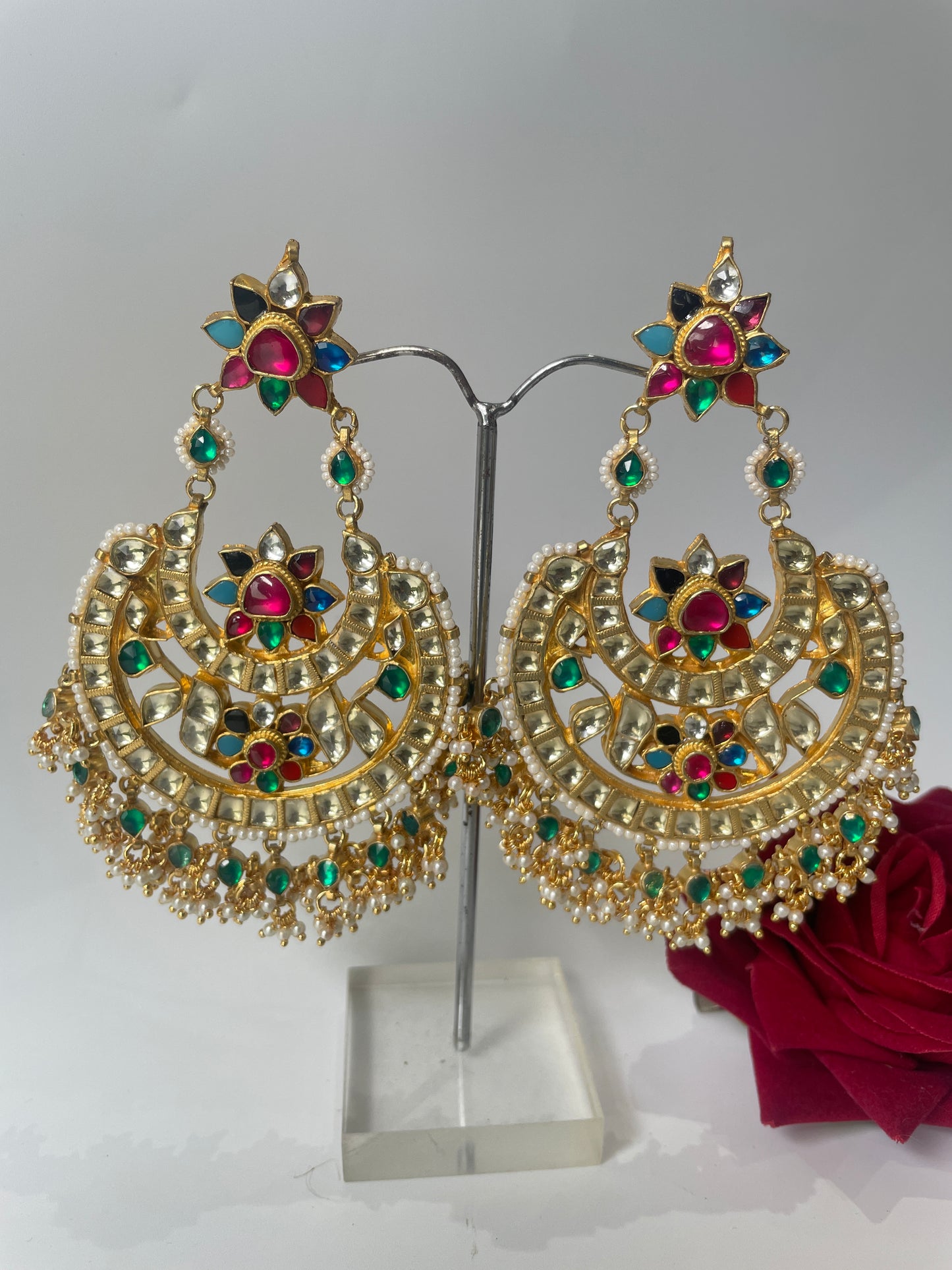 Long Studded Kundan Utsav Chaandbaalis
