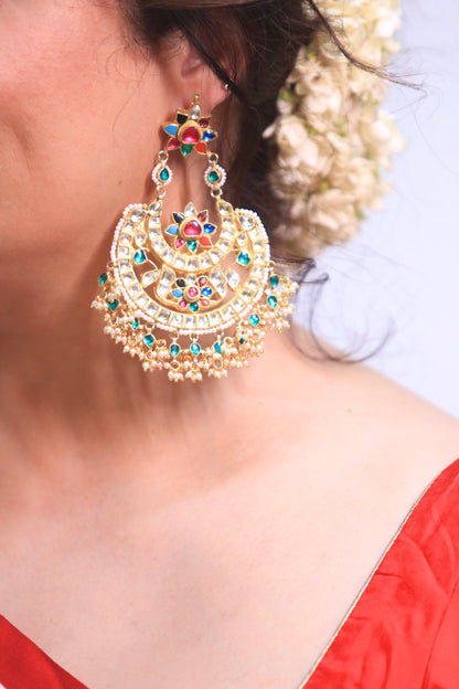 Long Studded Kundan Utsav Chaandbaalis