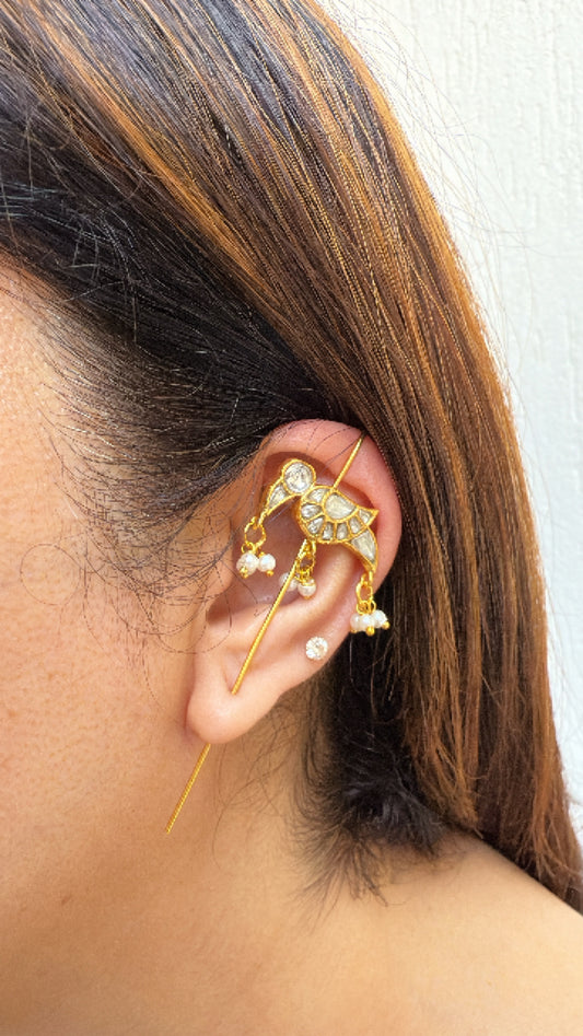 Pinned Bird Motif Earring