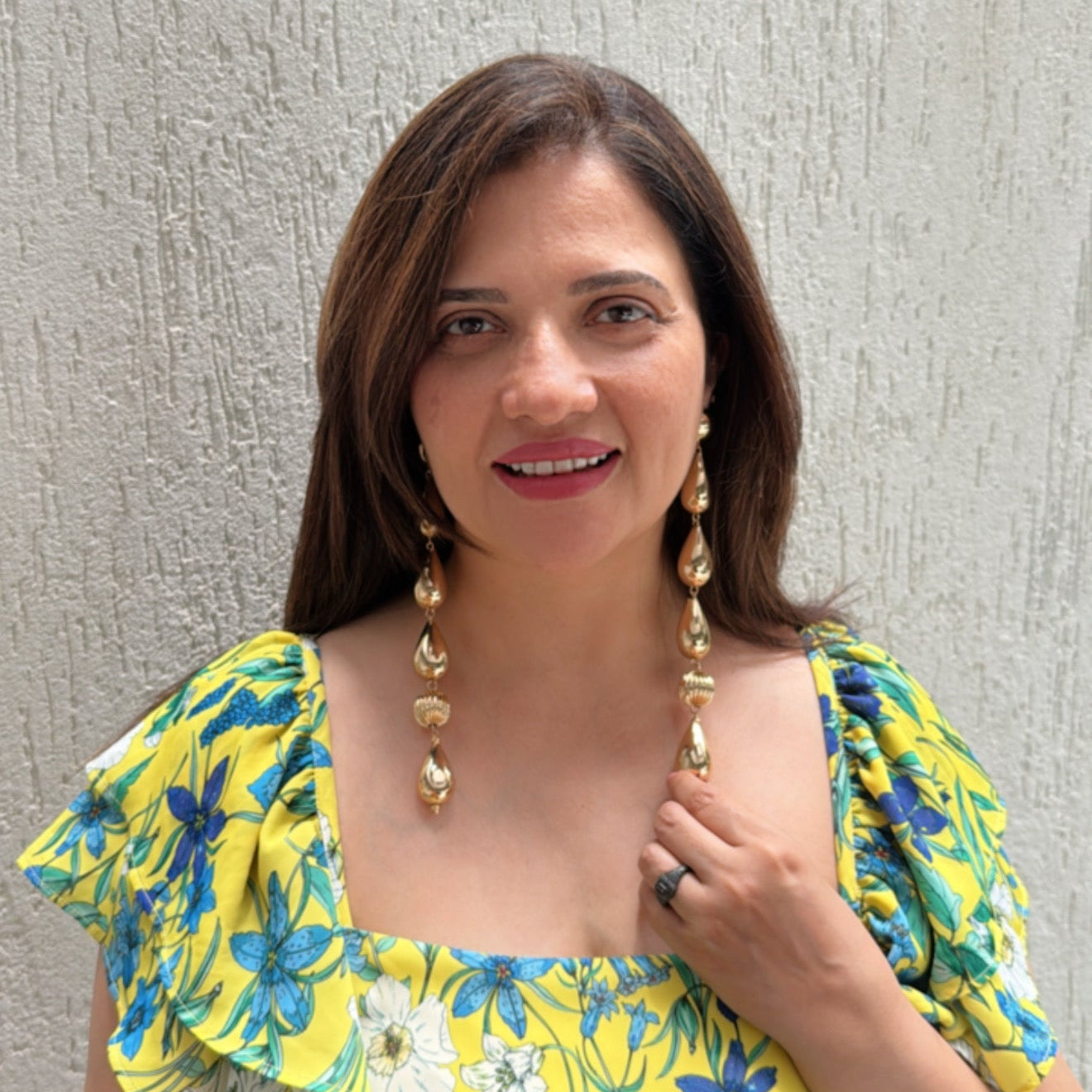 Long Bold Gold Dangler Earrings