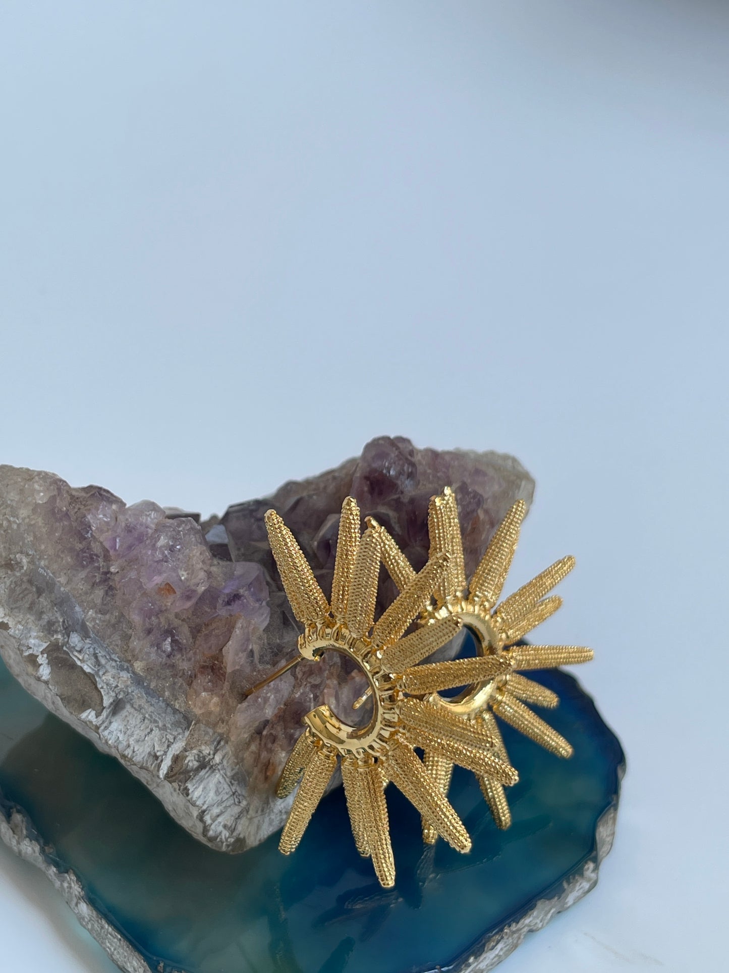Textured Sun Ray Studs