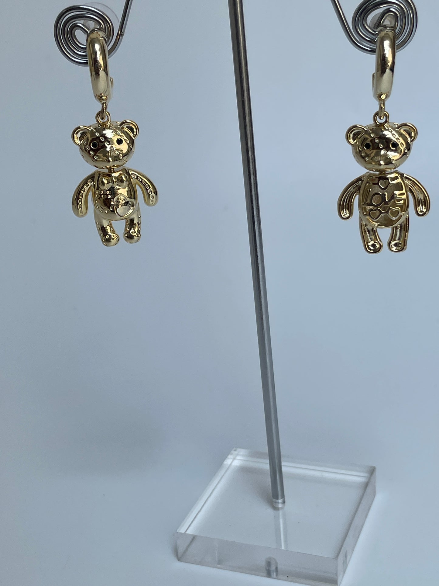 Unique Dangling Bear Motif Earrings
